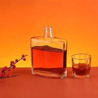 Square Flat Bottle Brandy Glass Bottle 700ml suppliers